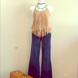 Shabby chic fringe tank
